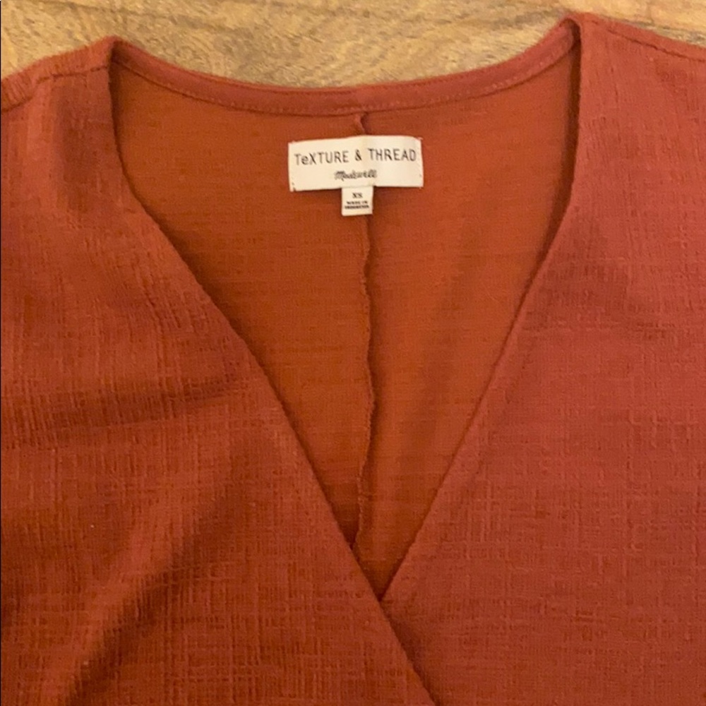 Madewell Burnt Orange Wrap Dress